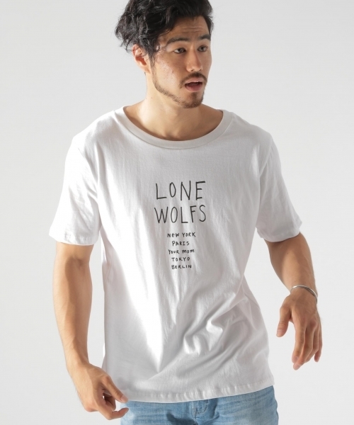 BAYFLOW(ベイフロー)の「【LONE WOLFS(ローンウルフズ)】ロゴ TEE(Tシャツ/カットソー・メンズ・ホワイト/ブラック・MEDIUM/LARGE)」の5枚目の写真