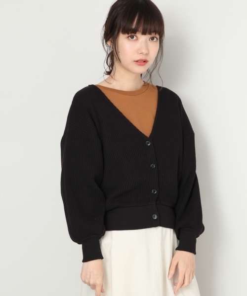 LOWRYS FARM（ローリーズファーム）の「ワッフルカーデ　806115（カーディガン/ボレロ・レディース・オフホワイト/ブラック/ベージュ/レッド・FREE）」の5枚目の写真