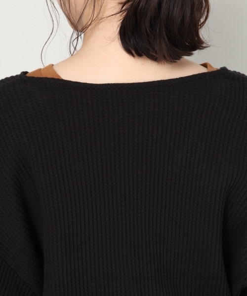 LOWRYS FARM（ローリーズファーム）の「ワッフルカーデ　806115（カーディガン/ボレロ・レディース・オフホワイト/ブラック/ベージュ/レッド・FREE）」の12枚目の写真