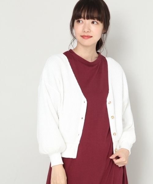 LOWRYS FARM（ローリーズファーム）の「ワッフルカーデ　806115（カーディガン/ボレロ・レディース・オフホワイト/ブラック/ベージュ/レッド・FREE）」の13枚目の写真