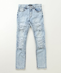 VENCEEXCHANGE | デニムダメージバイカー風スキニー(デニムパンツ)