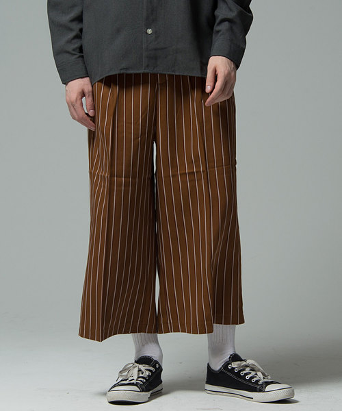 セール アンクル丈ワイドストライプガウチョパンツ Vire18 Z05 その他パンツ Vicci ビッチ のファッション通販 Zozotown