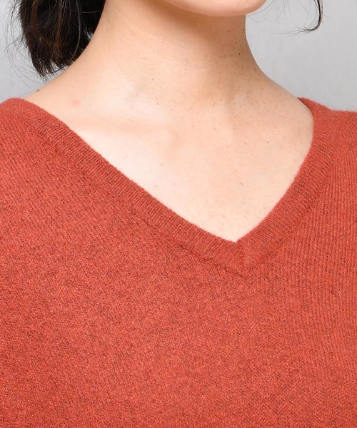 DouDou（ドゥドゥ）の「ストレッチニットワンピース（ワンピース・レディース・ベージュ/ネイビー/レッド/モカ・FREE）」の21枚目の写真