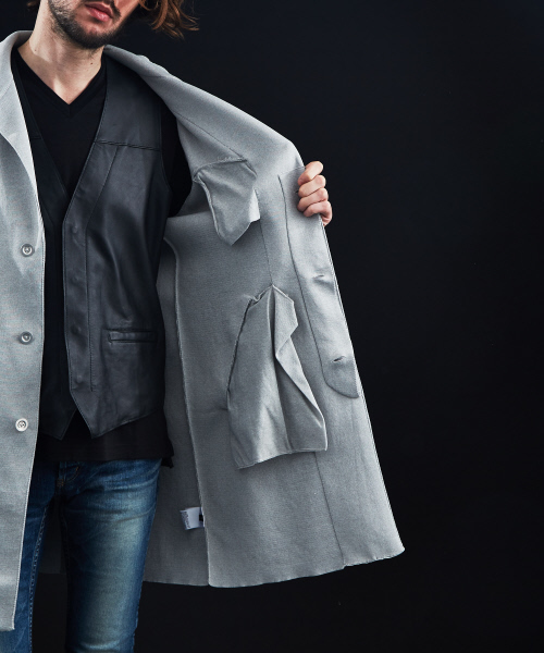 5351 POUR LES HOMMES(ゴーサンゴーイチプールオム)の「ミラノリブチェスターコート(チェスターコート・メンズ・ブラック/グレー・44/46/48)」の12枚目の写真