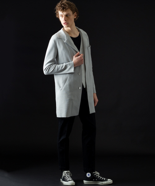 5351 POUR LES HOMMES(ゴーサンゴーイチプールオム)の「ミラノリブチェスターコート(チェスターコート・メンズ・ブラック/グレー・44/46/48)」の10枚目の写真