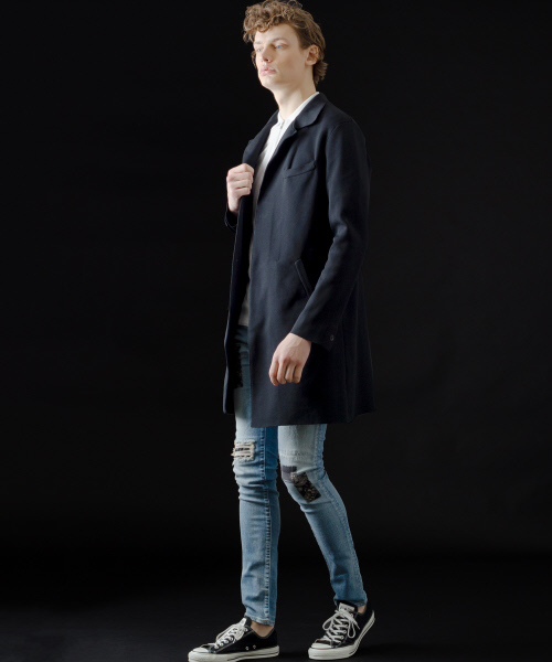 5351 POUR LES HOMMES(ゴーサンゴーイチプールオム)の「ミラノリブチェスターコート(チェスターコート・メンズ・ブラック/グレー・44/46/48)」の4枚目の写真