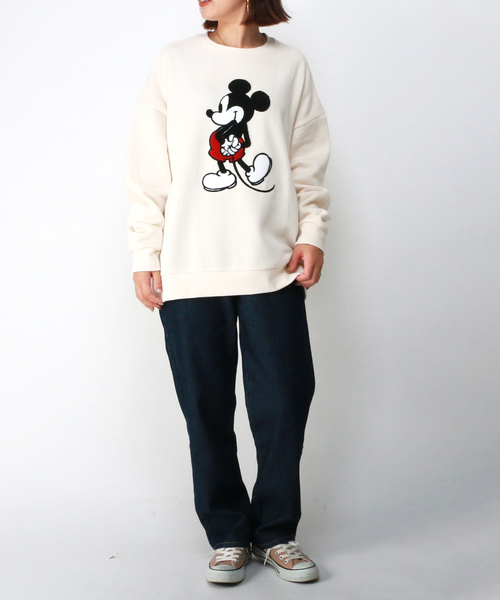 Disney(ディズニー)の「Disney(ディズニー)ミッキーサガラ刺繍トレーナー(スウェット・レディース・ベージュ/ホワイト/グレー/ブラウン/オフホワイト・MEDIUM/LARGE/M/L)」の15枚目の写真