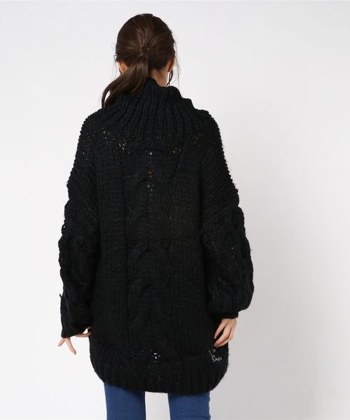 go slow caravan（ゴースローキャラバン）の「アクリルローゲージタートル ニットワンピース（ワンピース・レディース・ブラック/カーキ/オレンジ・FREE）」の5枚目の写真