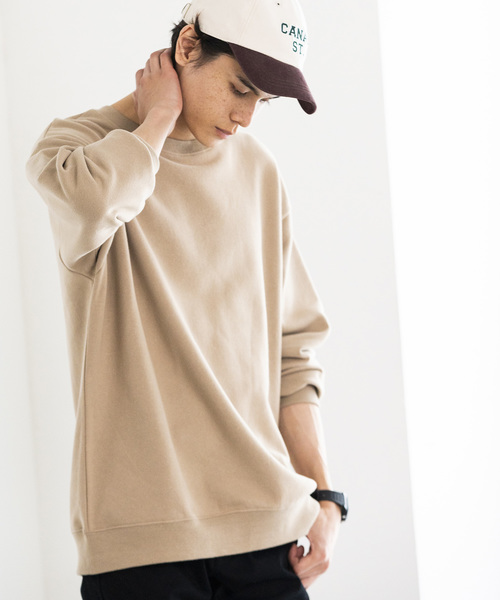 WEGO（ウィゴー）の「WEGO/カラー起毛プルオーバー（スウェット・メンズ・ホワイト/ブラック/ベージュ/杢グレー/ワイン・SMALL/MEDIUM/LARGE）」の4枚目の写真