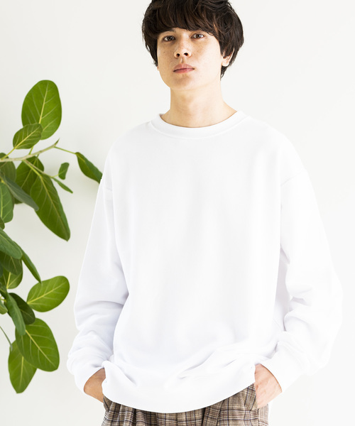 WEGO（ウィゴー）の「WEGO/カラー起毛プルオーバー（スウェット・メンズ・ホワイト/ブラック/ベージュ/杢グレー/ワイン・SMALL/MEDIUM/LARGE）」の2枚目の写真