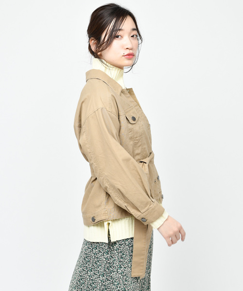 DISCOAT（ディスコート）の「袖ボリュームミリタリージャケット（ミリタリージャケット・レディース・カーキ/ベージュ・MEDIUM/LARGE）」の13枚目の写真