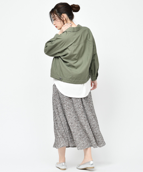 DISCOAT（ディスコート）の「袖ボリュームミリタリージャケット（ミリタリージャケット・レディース・カーキ/ベージュ・MEDIUM/LARGE）」の14枚目の写真