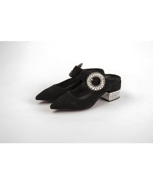 Jeffrey Campbell(ジェフリーキャンベル)の「ビジューバックル付きラインストーンヒールパンプス(パンプス・レディース・ブラック/ダークベージュ/ライトパープル・37/38/36/39/35)」の6枚目の写真