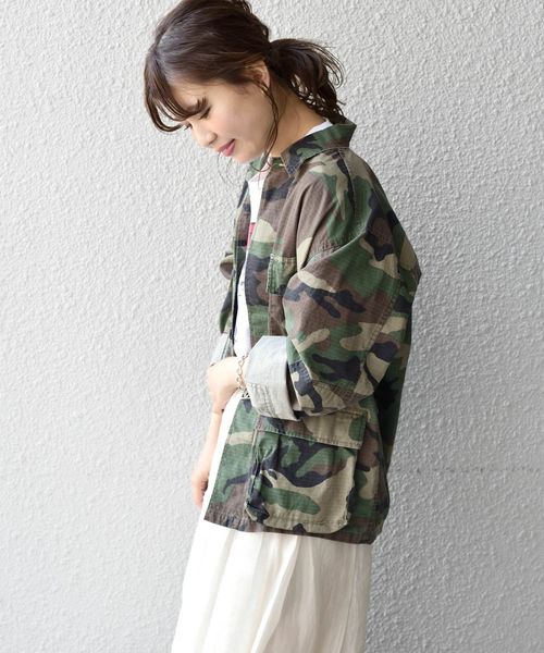 ROTHCO（ロスコ）の「ROTHCO:BDU ハードウォッシュミリタリージャケット◇◇（ミリタリージャケット・レディース・オリーブ/カモフラージュ/ベージュ・ONE SIZE）」の3枚目の写真