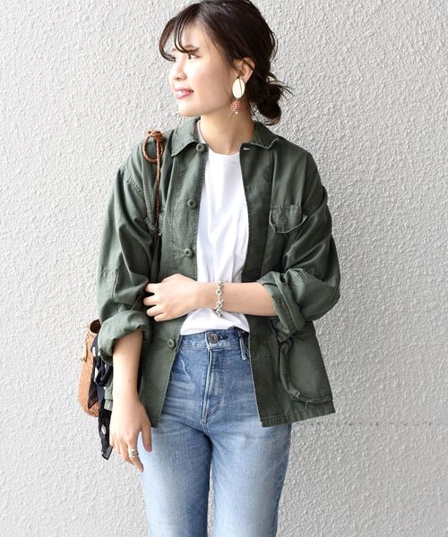 ROTHCO（ロスコ）の「ROTHCO:BDU ハードウォッシュミリタリージャケット◇◇（ミリタリージャケット・レディース・オリーブ/カモフラージュ/ベージュ・ONE SIZE）」の4枚目の写真