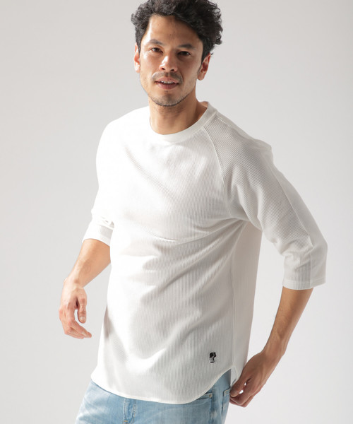 BAYFLOW（ベイフロー）の「【EVERLAST(エバーラスト)】ワッフルハーフスリーブT（Tシャツ/カットソー・メンズ・ホワイト/ブラック/カーキ・SMALL/MEDIUM/LARGE）」の2枚目の写真