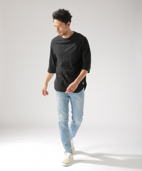 BAYFLOW（ベイフロー）の「【EVERLAST(エバーラスト)】ワッフルハーフスリーブT（Tシャツ/カットソー・メンズ・ホワイト/ブラック/カーキ・SMALL/MEDIUM/LARGE）」の6枚目の写真