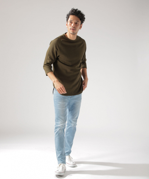 BAYFLOW（ベイフロー）の「【EVERLAST(エバーラスト)】ワッフルハーフスリーブT（Tシャツ/カットソー・メンズ・ホワイト/ブラック/カーキ・SMALL/MEDIUM/LARGE）」の7枚目の写真