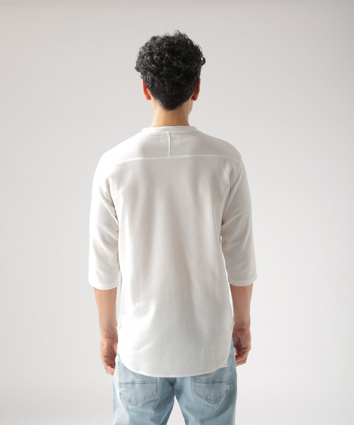 BAYFLOW（ベイフロー）の「【EVERLAST(エバーラスト)】ワッフルハーフスリーブT（Tシャツ/カットソー・メンズ・ホワイト/ブラック/カーキ・SMALL/MEDIUM/LARGE）」の10枚目の写真