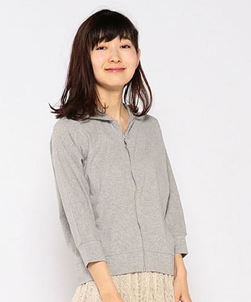 Petit Honfleur（プチオンフルール）の「ジップカーディガン（カーディガン/ボレロ・レディース・ネイビー/グレー/カーキ・M size/L size）」の2枚目の写真