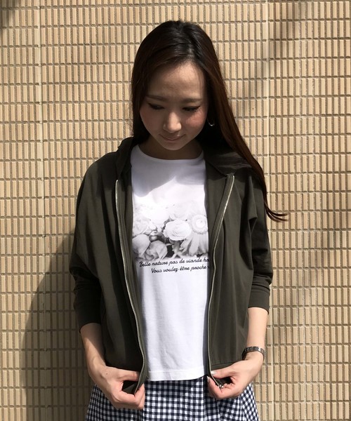 Petit Honfleur（プチオンフルール）の「ジップカーディガン（カーディガン/ボレロ・レディース・ネイビー/グレー/カーキ・M size/L size）」の6枚目の写真