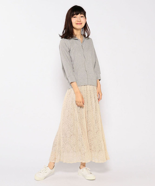 Petit Honfleur（プチオンフルール）の「ジップカーディガン（カーディガン/ボレロ・レディース・ネイビー/グレー/カーキ・M size/L size）」の8枚目の写真