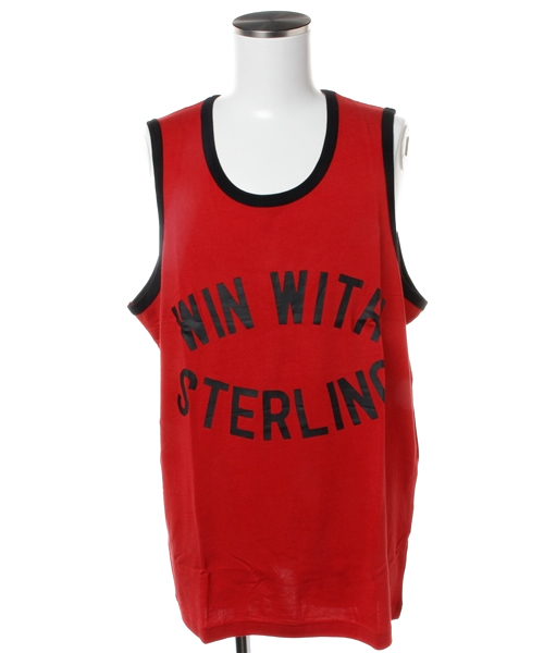 WEGO（ウィゴー）の「WEGO/リンガーロゴタンクトップ（タンクトップ・メンズ・ホワイト/ブルー/イエロー/レッド・LARGE/MEDIUM）」の4枚目の写真