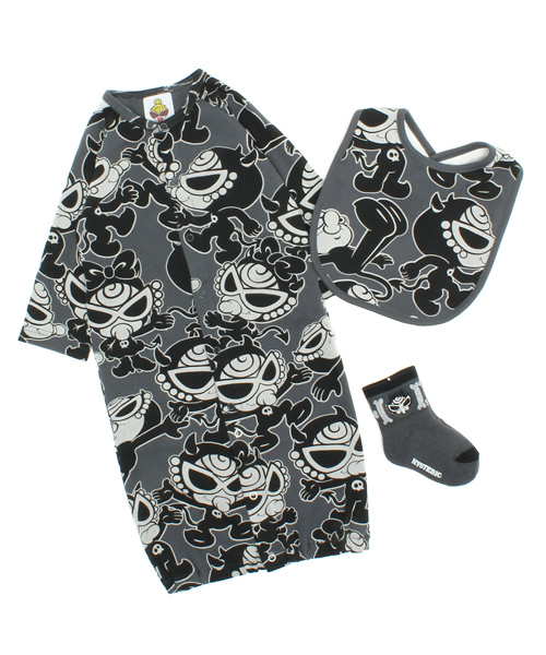 HYSTERIC MINI（ヒステリックミニ）の「BABY Crawling DEVILKIN duo 総柄 BABY'SギフトSETⅳ（ベビーギフト・キッズ・グレー系その他/グリーン系その他/ピンク系その他・FREE）」の2枚目の写真