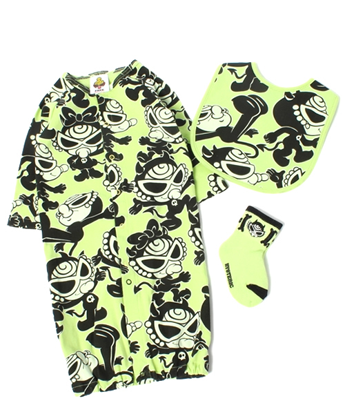 HYSTERIC MINI（ヒステリックミニ）の「BABY Crawling DEVILKIN duo 総柄 BABY'SギフトSETⅳ（ベビーギフト・キッズ・グレー系その他/グリーン系その他/ピンク系その他・FREE）」の3枚目の写真