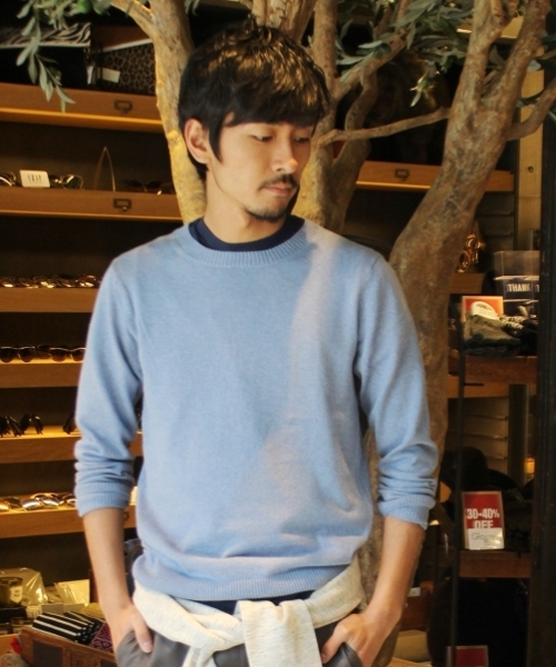 JOURNAL STANDARD(ジャーナルスタンダード)の「コットン/カシミヤ クルーネックニット #(ニット/セーター・メンズ・ブラック/グレー/ネイビー/ブルー系その他・LARGE/MEDIUM)」の1枚目の写真