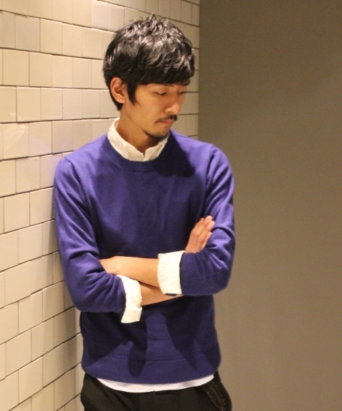 JOURNAL STANDARD(ジャーナルスタンダード)の「コットン/カシミヤ クルーネックニット #(ニット/セーター・メンズ・ブラック/グレー/ネイビー/ブルー系その他・LARGE/MEDIUM)」の4枚目の写真