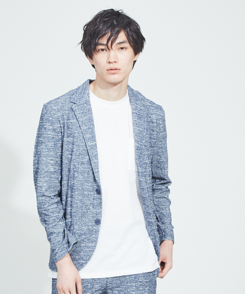 ABAHOUSE GRAY(アバハウスグレイ)の「【展開店舗限定】【セットアップ対応】ランダムパイルジャケット(テーラードジャケット・メンズ・ライトグレー/ネイビー/ダークネイビー・46/48/50)」の2枚目の写真