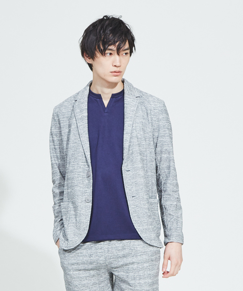 ABAHOUSE GRAY(アバハウスグレイ)の「【展開店舗限定】【セットアップ対応】ランダムパイルジャケット(テーラードジャケット・メンズ・ライトグレー/ネイビー/ダークネイビー・46/48/50)」の1枚目の写真