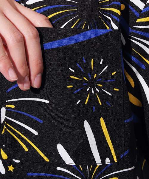 ８(eight)（エイト）の「総柄シャツ ファイヤー柄 シャツ 開襟シャツ（シャツ/ブラウス・メンズ・ホワイト/ブラック/マルチ・MEDIUM/LARGE/X-LARGE）」の17枚目の写真