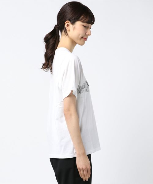 Hurley (ハーレー)の「W DOMINO STRIPE POCKET CREW / ハーレー レディース プリントTシャツ サーフカジュアル(Tシャツ/カットソー・レディース・ホワイト/グリーン系その他・SMALL/X-SMALL)」の3枚目の写真