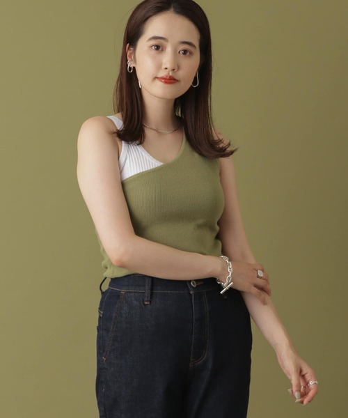 ITEMS URBANRESEARCH（アイテムズ アーバンリサーチ）の「ワンショルダーリブニット（ニット/セーター・レディース・ブラック/ベージュ/オフホワイト/イエロー/グリーン・FREE）」の5枚目の写真