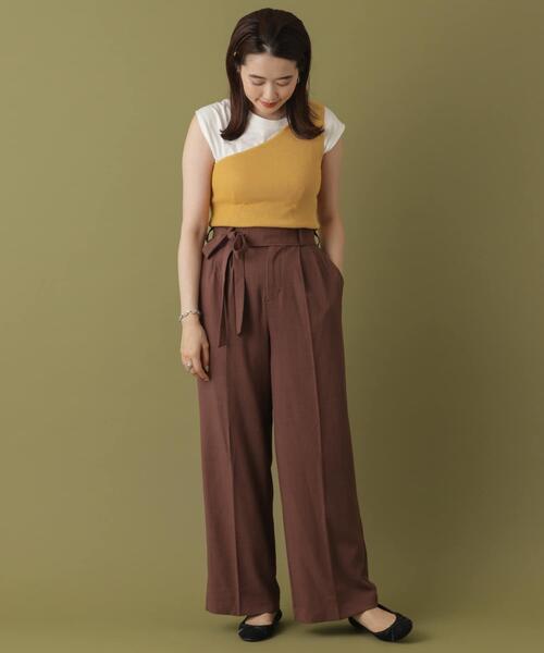 ITEMS URBANRESEARCH（アイテムズ アーバンリサーチ）の「ワンショルダーリブニット（ニット/セーター・レディース・ブラック/ベージュ/オフホワイト/イエロー/グリーン・FREE）」の20枚目の写真