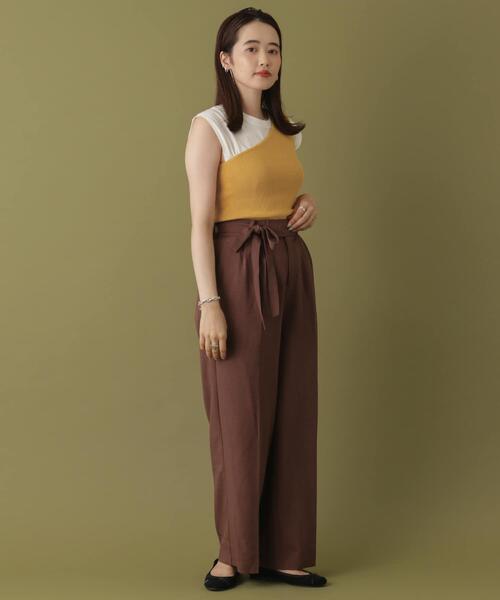 ITEMS URBANRESEARCH（アイテムズ アーバンリサーチ）の「ワンショルダーリブニット（ニット/セーター・レディース・ブラック/ベージュ/オフホワイト/イエロー/グリーン・FREE）」の21枚目の写真