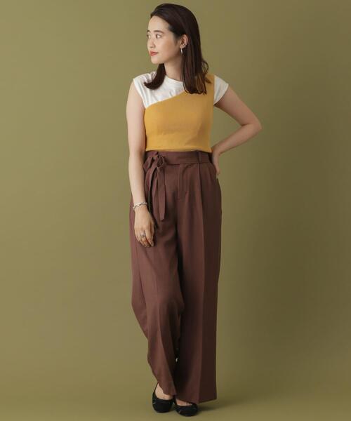 ITEMS URBANRESEARCH（アイテムズ アーバンリサーチ）の「ワンショルダーリブニット（ニット/セーター・レディース・ブラック/ベージュ/オフホワイト/イエロー/グリーン・FREE）」の22枚目の写真