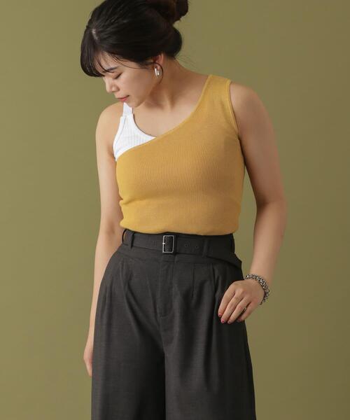 ITEMS URBANRESEARCH（アイテムズ アーバンリサーチ）の「ワンショルダーリブニット（ニット/セーター・レディース・ブラック/ベージュ/オフホワイト/イエロー/グリーン・FREE）」の12枚目の写真