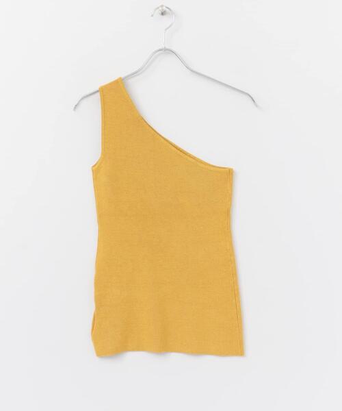ITEMS URBANRESEARCH（アイテムズ アーバンリサーチ）の「ワンショルダーリブニット（ニット/セーター・レディース・ブラック/ベージュ/オフホワイト/イエロー/グリーン・FREE）」の10枚目の写真
