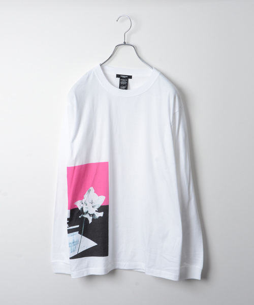 MORGAN HOMME(モルガンオム)の「FlowerロングスリーブT(Tシャツ/カットソー)」|ホワイト