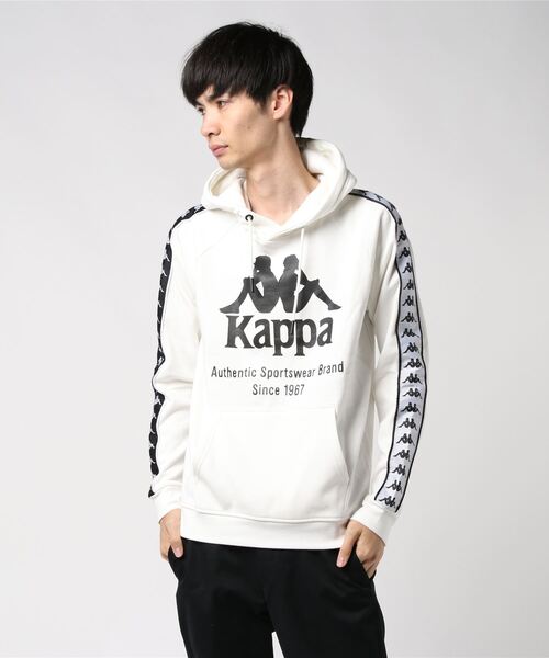 Kappa（カッパ）の「Kappa(カッパ)BANDA OMINI ロゴラインパーカー（パーカー・メンズ・パープル/レッド/ホワイト/ダークグリーン・M/L/S/XL）」の2枚目の写真