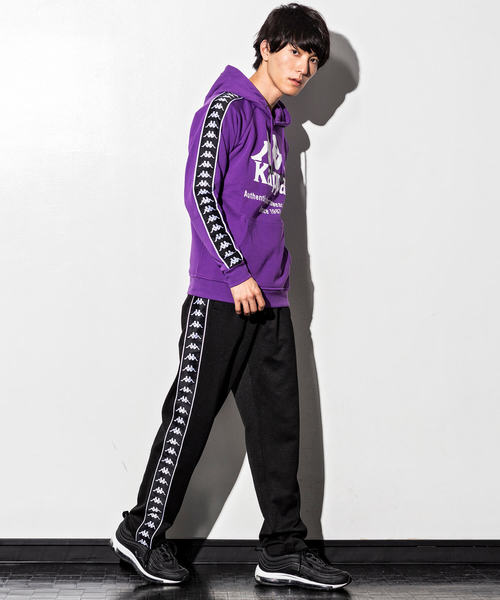 Kappa（カッパ）の「Kappa(カッパ)BANDA OMINI ロゴラインパーカー（パーカー・メンズ・パープル/レッド/ホワイト/ダークグリーン・M/L/S/XL）」の8枚目の写真