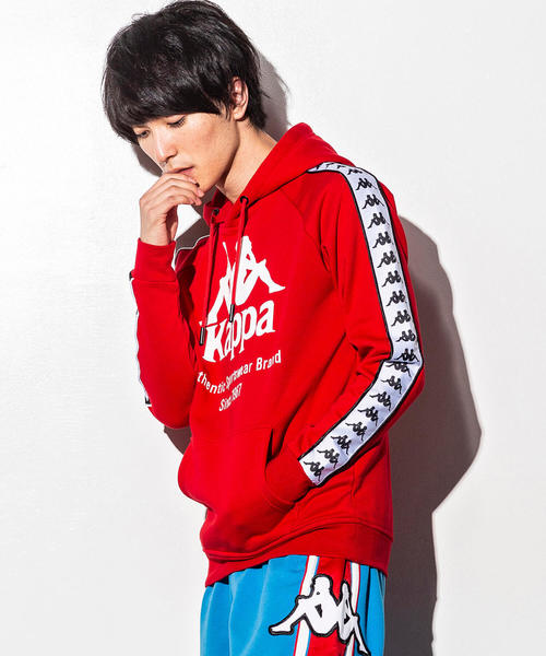 Kappa（カッパ）の「Kappa(カッパ)BANDA OMINI ロゴラインパーカー（パーカー・メンズ・パープル/レッド/ホワイト/ダークグリーン・M/L/S/XL）」の7枚目の写真