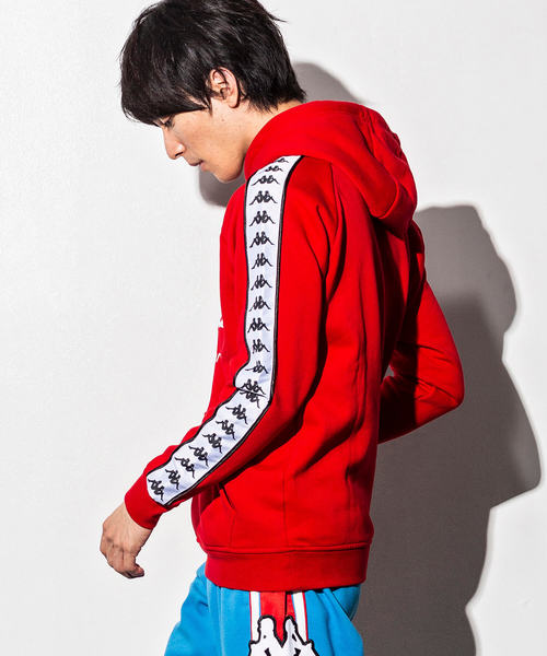 Kappa（カッパ）の「Kappa(カッパ)BANDA OMINI ロゴラインパーカー（パーカー・メンズ・パープル/レッド/ホワイト/ダークグリーン・M/L/S/XL）」の17枚目の写真