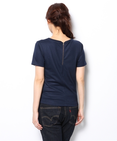 green label relaxing（グリーンレーベルリラクシング）の「GC N/Cレースキリカエ S/S POカットソー ◆（Tシャツ/カットソー・レディース・ホワイト/ブラック/オレンジ・フリー）」の11枚目の写真