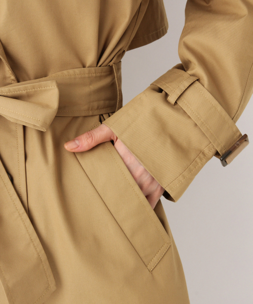 GLOBAL WORK（グローバルワーク）の「軽やかロングトレンチコート/844881（トレンチコート・レディース・ダークブラウン/ベージュ・FREE）」の13枚目の写真