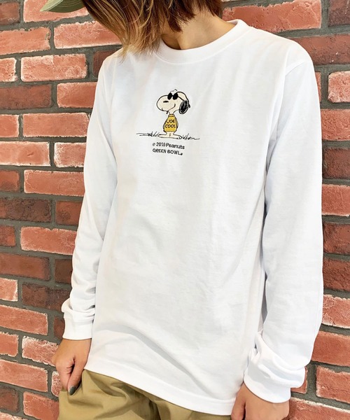 SNOOPY×OLD BETTY'S(スヌーピーカケルオールドベティーズ)の「SNOOPY Embroidery Long Sleeve T-shirts/スヌーピー 刺繍 長袖 Tシャツ ロンT(Tシャツ/カットソー)」|ホワイト系その他3