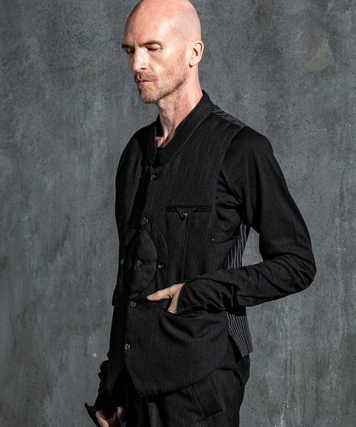 C DIEM(カルペディエム)の「C DIEM(カルペディエム)ストライプベスト(ベスト・メンズ・グレー/ブラック・S/M)」の1枚目の写真